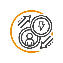 Customer and utility resiliency icon